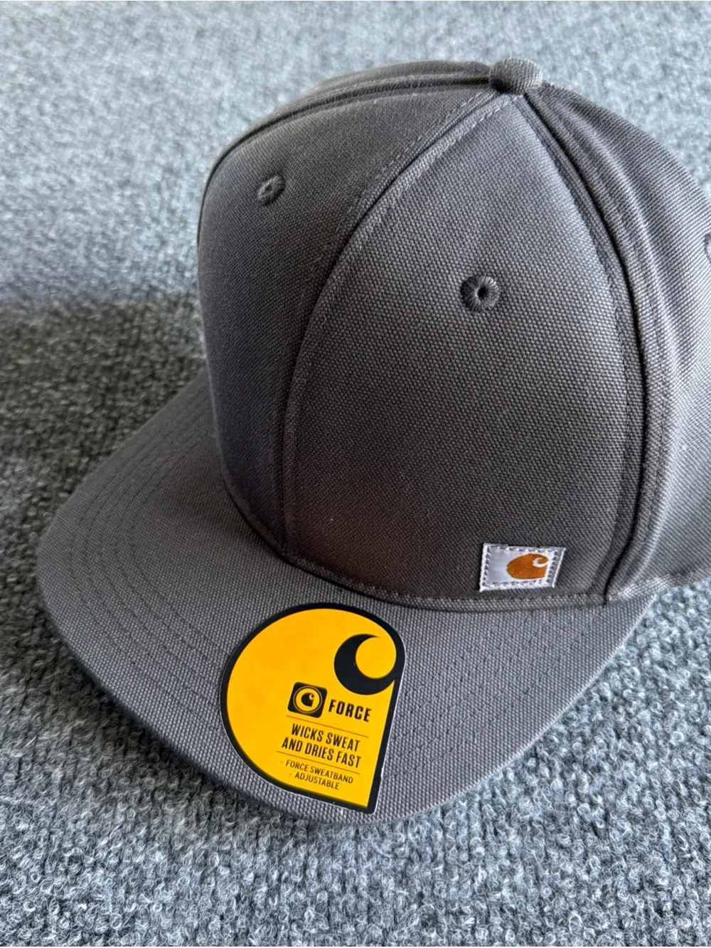 Carhartt Firm Duck Bill Charcoal Structured Snapback Cap with Logo Patch